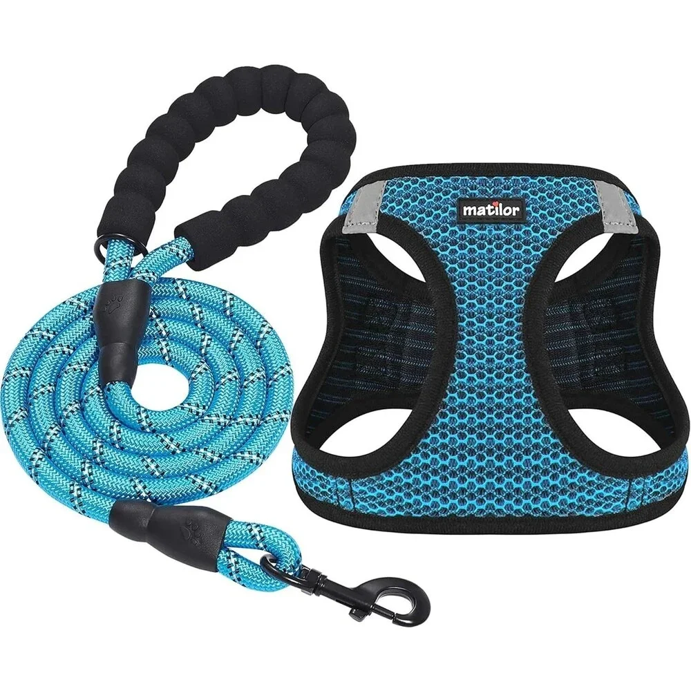 MatilorHarness Step-in Breathable Puppy Cat Dog Vest Harness - Blue